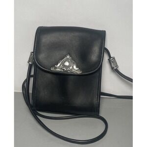 Vintage Colini Handbags Black Leather Crossbody Bag